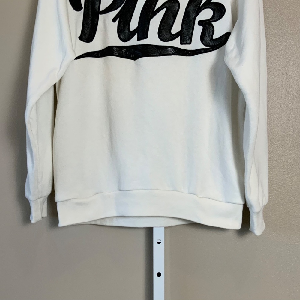 Victoria's Secret PINK Faux Leather Dotted Applique Sweatshirt - Picture 10 of 16